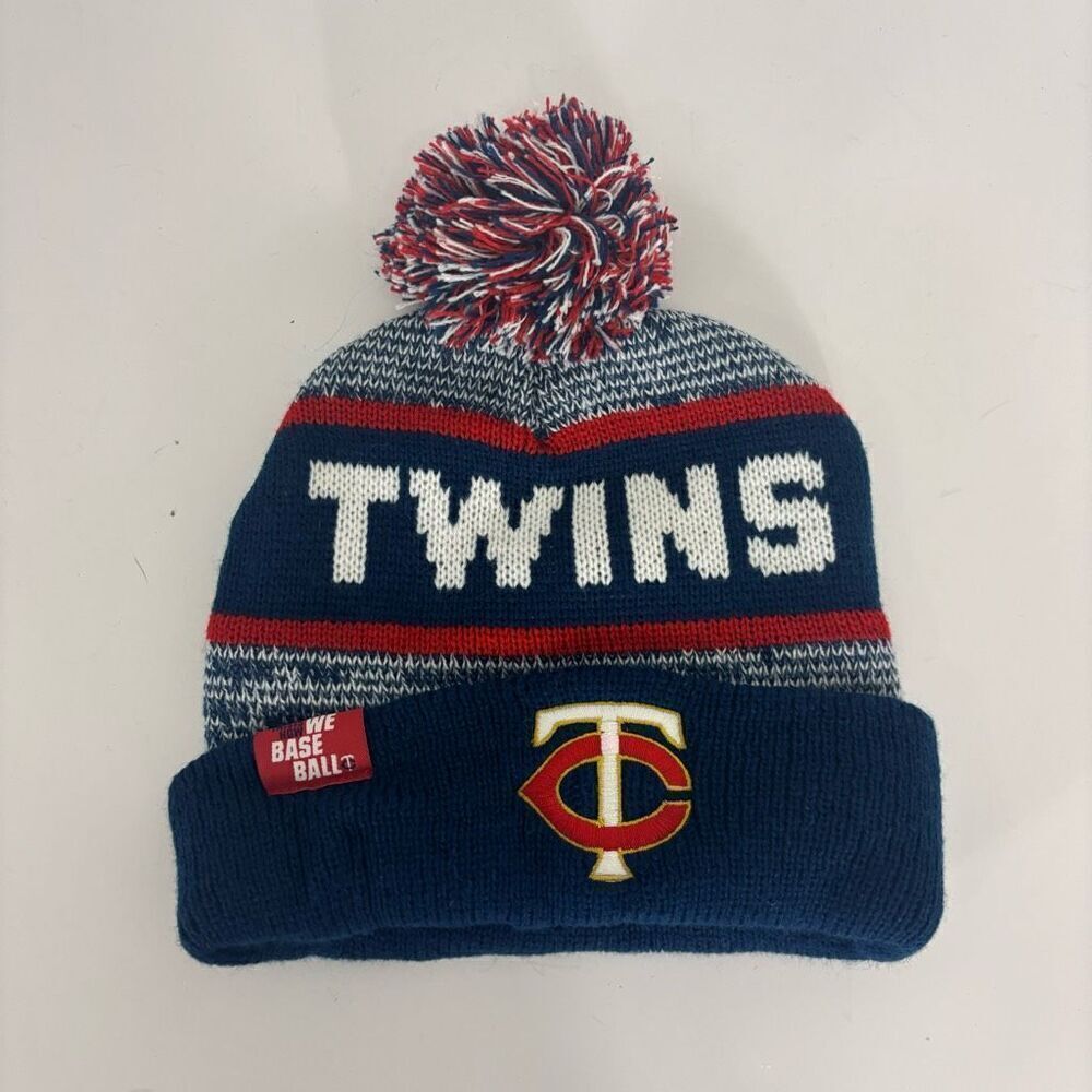 MLB Minnesota Twins Baseball Navy Blue Pom Pom Winter Hat